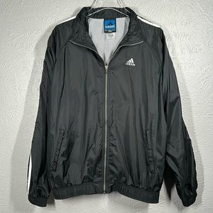 Vintage adidas Black & White Long Sleeve Windbreaker Jacket Men's Size L…